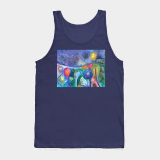 Earthly Elements in blue, green and pink Tank Top